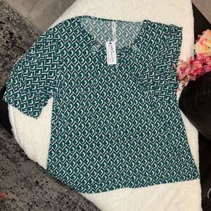 NWT NY Collection Blue and White Patterned Skirt Size 2XL